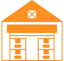 Warehouses building icon