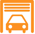 Car parking sheds building icon
